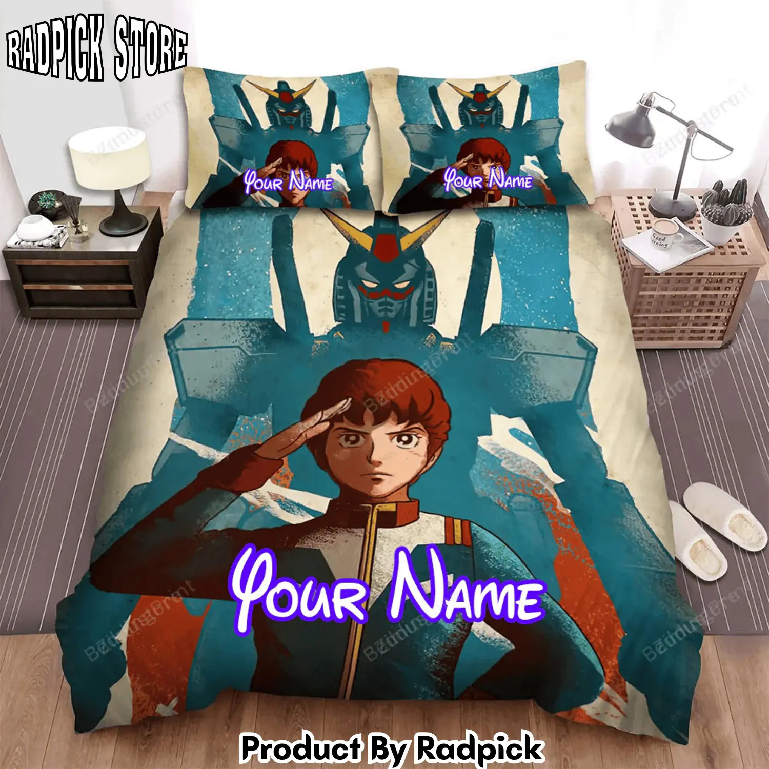 Radpick anime icons ace pilot bed sheets duvet cover personalized name bedding sets rp3278760